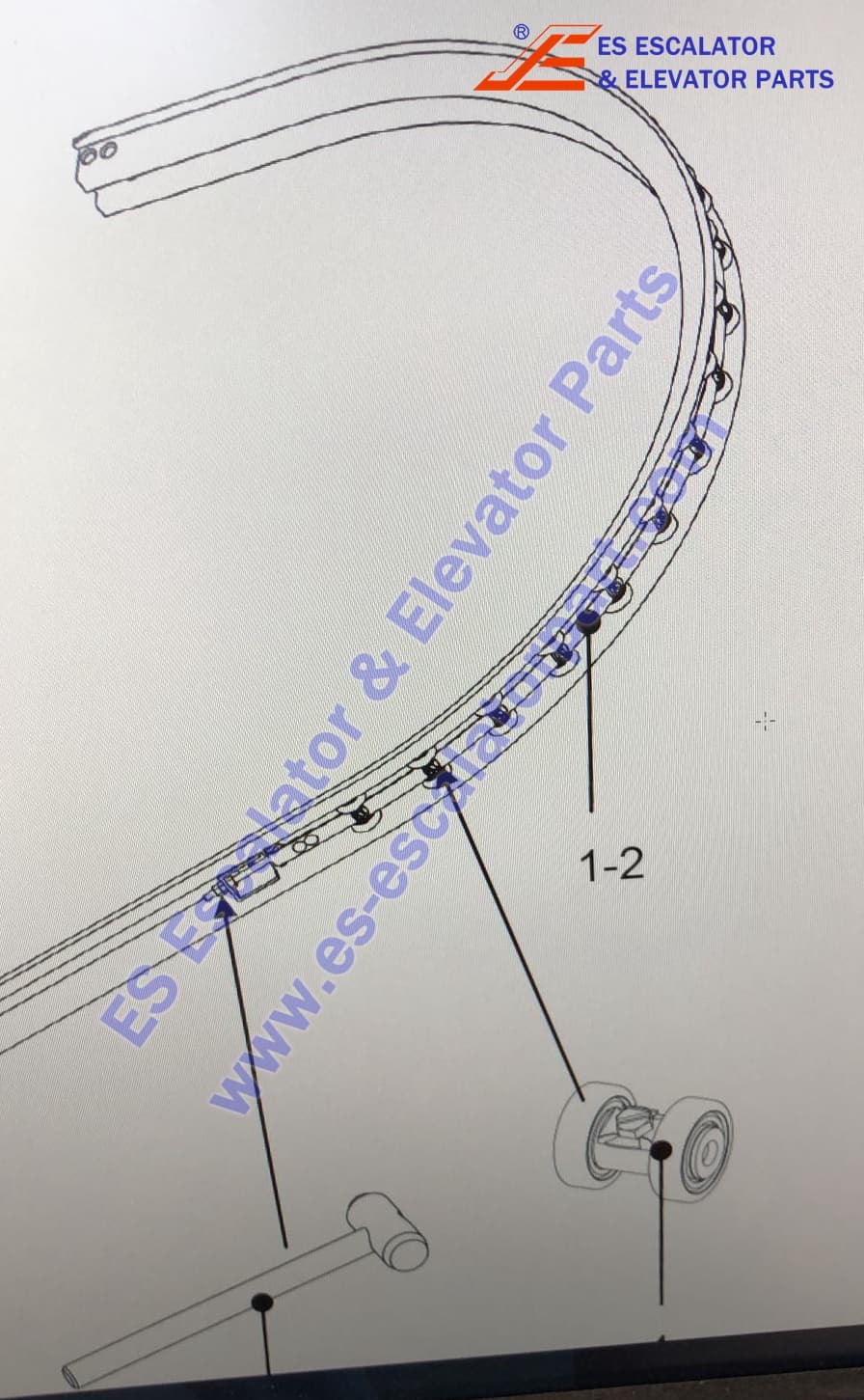 Escalator DAA332AB51 Newell roller chain Use For OTIS