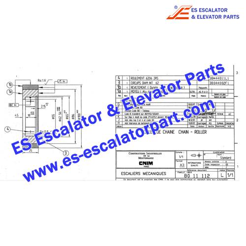 Escalator 8011112 Step chain roller Use For CNIM