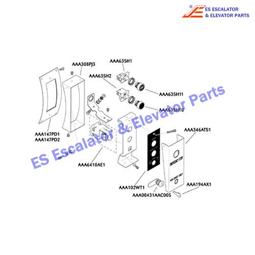 AAA635H2 Escalator Keyswitches Parts Collar,Mounting (Switch,1 NC Contact). Use For OTIS