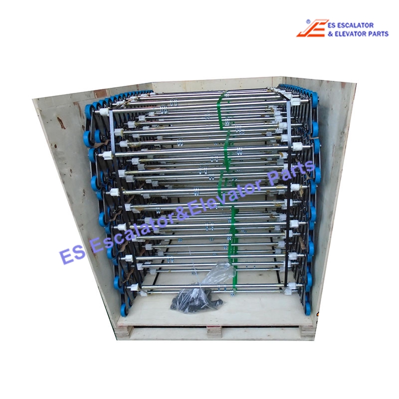 XAA26150X11 Escalator Step Chain 508-XO Reinforced Complete For 12 Steps 800mm 36 links left+36 links right+12pcs PIN d=15mm+12Axles+24Bushes+24Bolts  Roller 76x22mm With All Roller Bearings Pin-Roller 6204 / 2 Slave-Rollers 6203 Outer 30x5/