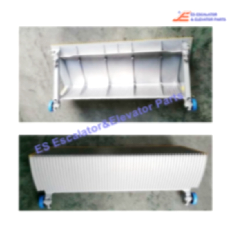 ES-SC004 468549 Escalator Aluminum Step 70mm Roller 1000mm Silver With Yellow Demarcation