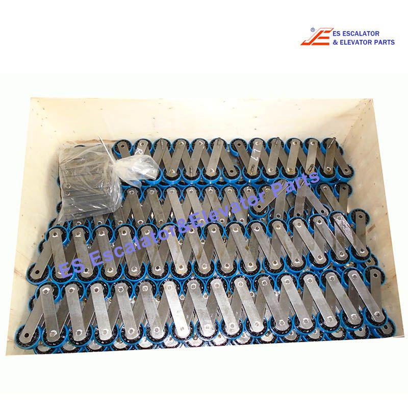 XAA332CJ10 Escalator Step Chain 508-XO Step Chain Reinforced Complete Without Axles For 2 Steps 6 Links Left 6 Links Right 2pcs PIN Main d=15mm Slave d=12.7mm Roller 76x22mm With All Roller Bearings Outer 30x5/Inner 35x5 Plates 90KN Use For 