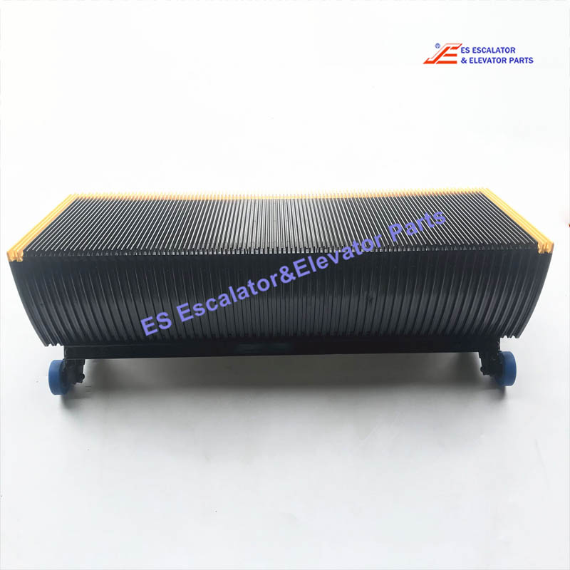 1705842300 Escalator Step Stainless Steel Black Color Step 1000mm With 3 Yellow Demarcation Lines (Type DS-A) 117 Edges Use For Thyssenkrupp