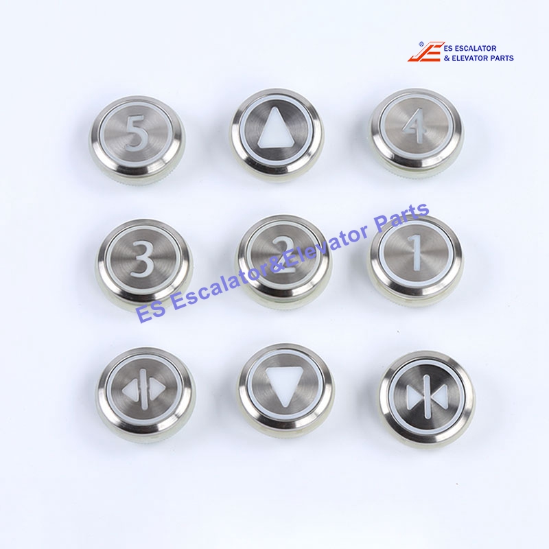 KM863050G005H006 Elevator Push Button KDS Standard Round No Braile Silver Mirror Stainless Steel Button Symbol 
