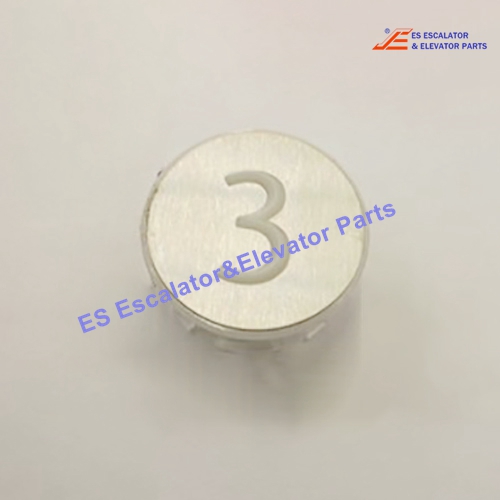 KM870821G003 Elevator Pressel Round Brushed Tactile Symbol 3 Use For Kone