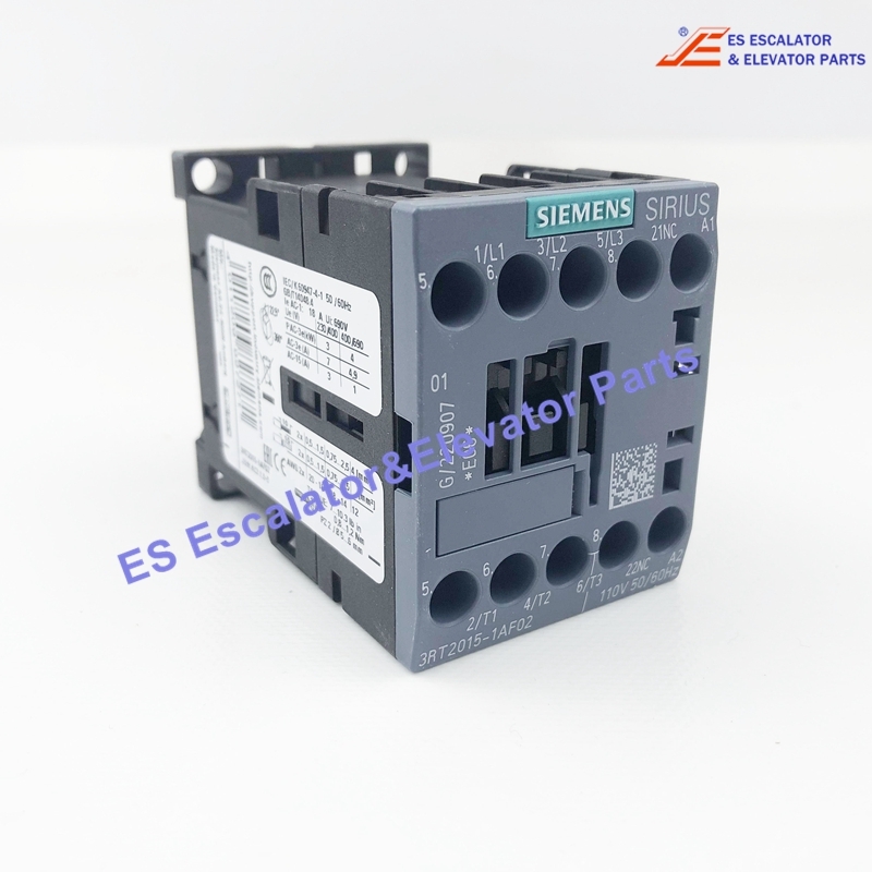 3RT2015-1AF02 Elevator Power Contactor AC-3 7A 3kW / 400V 1NC 110VAC 50/60Hz 3-Pole Size S00 Screw Terminal Use For Siemens